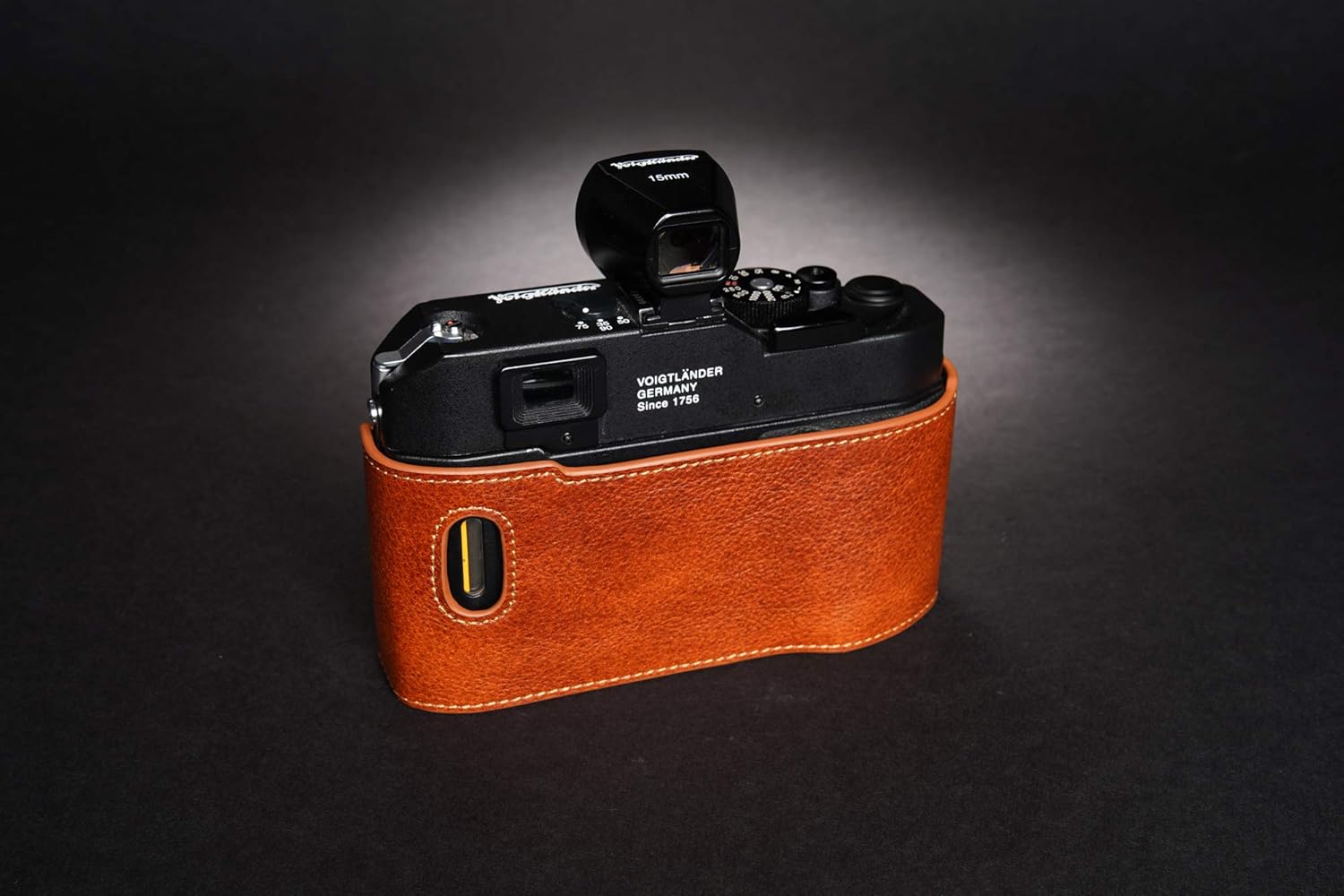Voigtlander Bessa R2 Case, BolinUS Handmade Genuine Real Leather Half Camera Case Bag Cover for Voigtlander BESSA R4M R4A R3M R3A R2S R2C R2A R2M R2 T Camera with Hand Strap (LavaBrown)