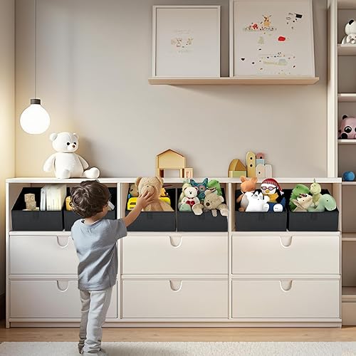 Miniatura 3 de DIMJ Contenedores de almacenamiento trapezoidales para almacenamiento de armario, cestas de tela para estantes de armario, cubo de almacenamiento