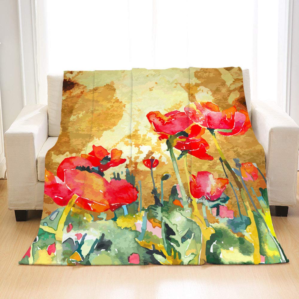 Couverture Sherpa Fleurs haut de gamme en peluche épaisse et douce de 150 * 200 Cm