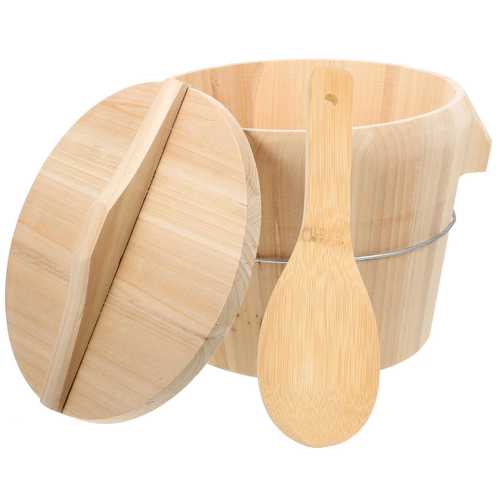 Sosoport Vaporiera per Riso in Legno, Wooden Steaming Bucket, Secchio al Vapore per Cucina, Superficie Liscia senza Bave, Uscita Vapore Rapida, per Uso in Cucina e Ristoranti