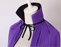 Vista 23 de Disfraz de capa reversible con cuello alto y capucha, color negro y rojo