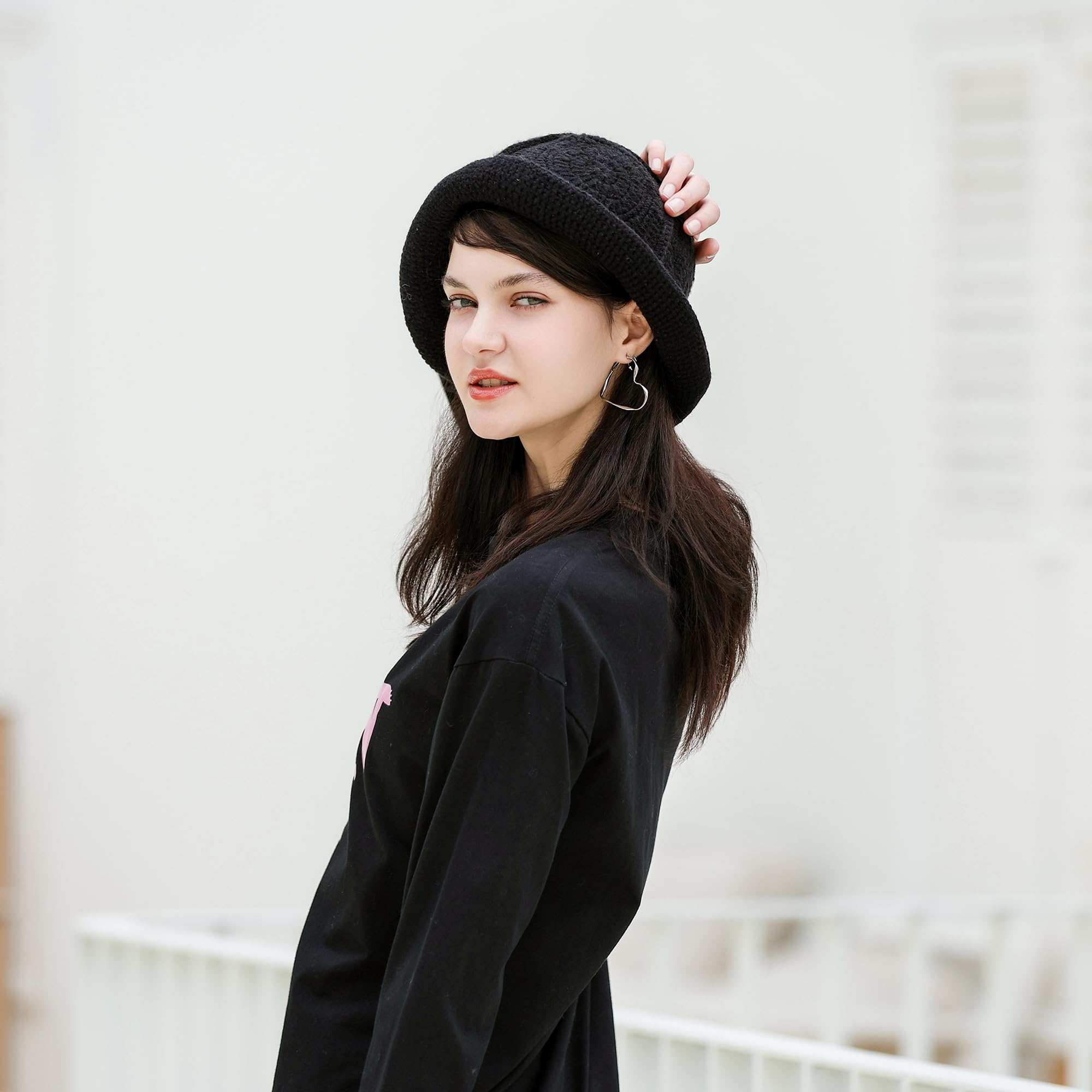Cappello da pescatore per donne e uomini, fatto a mano, lavorato a maglia, cappello da sole a tesa larga, unisex, alla moda, per spiaggia, vacanze, vacanze