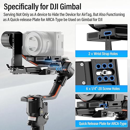 Miniatura 6 de Sirui QC-38 - Placa de liberación rápida para kit de base de abrazadera y tipo arco cuadrado de 1.496 in, adaptador de montaje de cámara con rosca