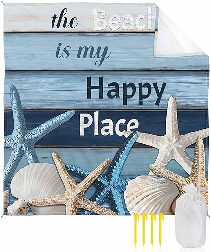 PANJINEXT Beach Blanket Waterproof Sandproof Picnic Blanket 83"x79" Foldable Bea