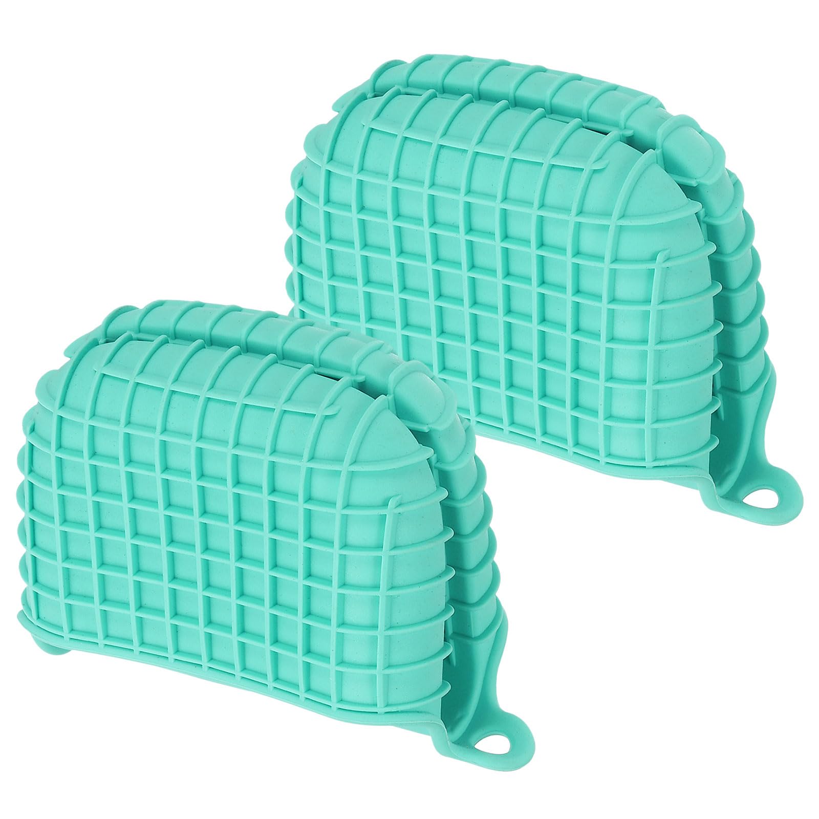 uxcell 2 Pcs Silicone Oven Mitts, Heat Resistant Mini Oven Gloves Silicone Pot Holders Mini Finger Protector Cooking Pinch Grips for Air Fryer Kitchen