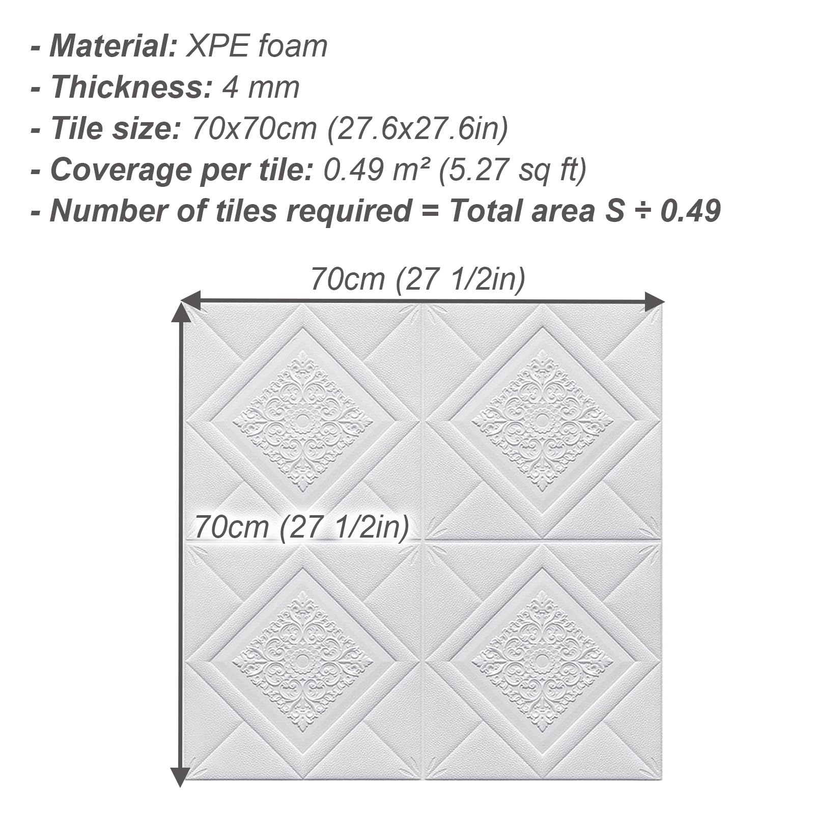 Paneles Decorativos Baldosas de Techo 3D Autoadhesivas, Papel Tapiz Decorativo de Espuma para Techos con Diseño Floral, Paneles Pared Autoadhesivos Salpicaderos.(Style F,25 pcs (Cover 12.25 m²))