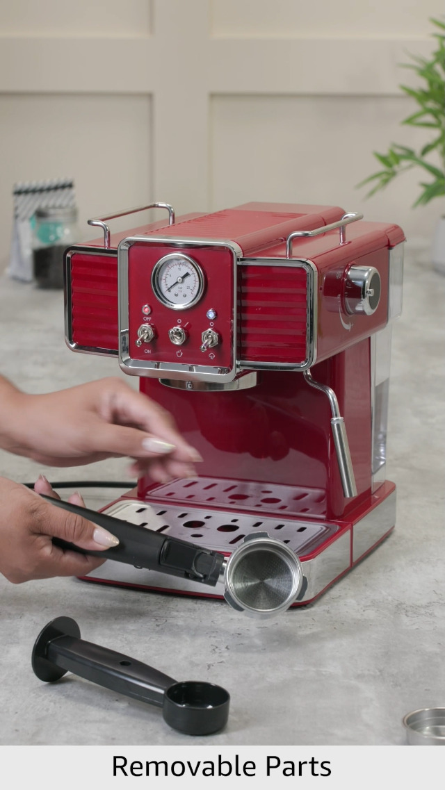 Galanz Retro 15 Bar Espresso Machine with Milk Frother