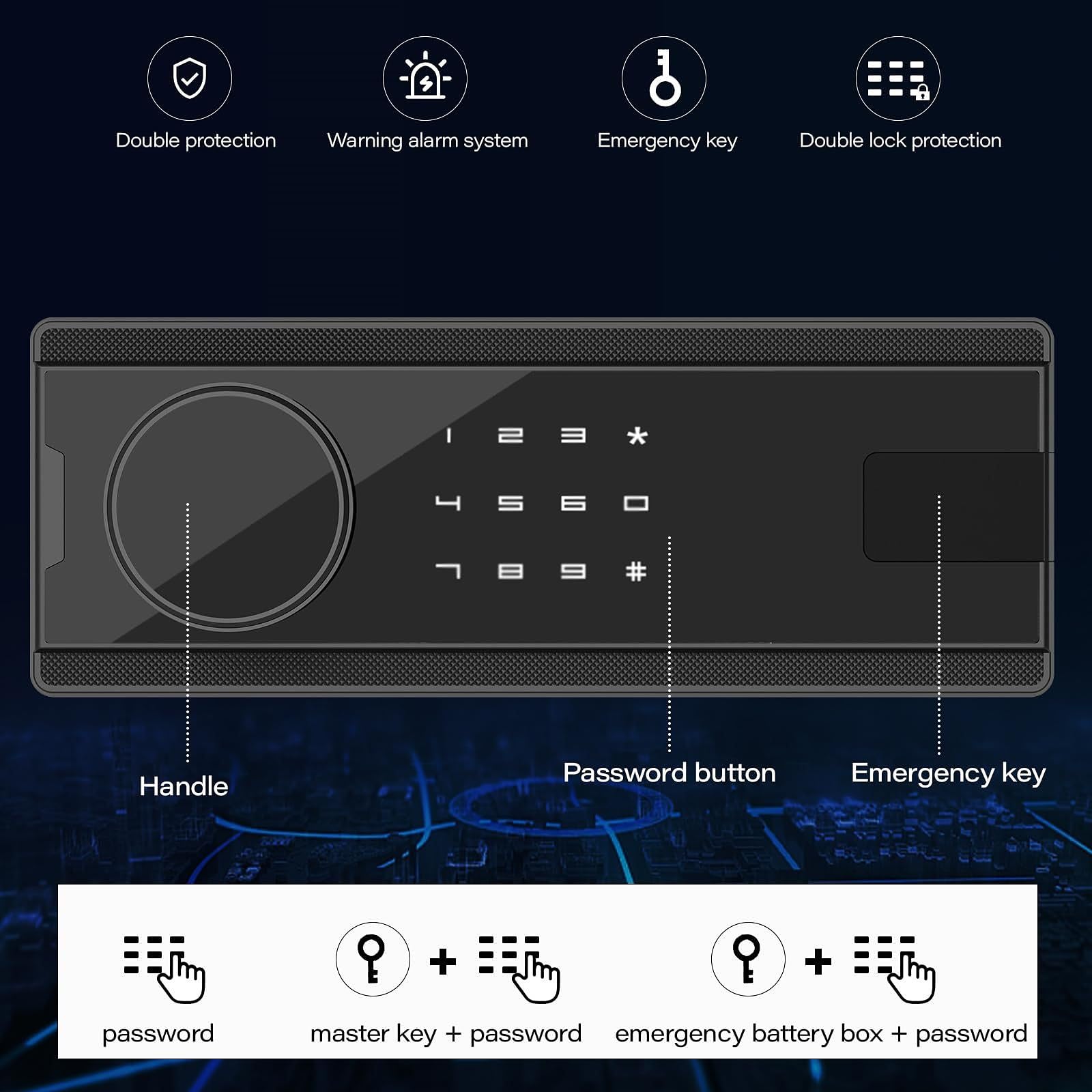 10-12 Cassaforte per Fucili Cassaforte per Armi Completamente in Acciaio per Grandi Spazi Cassaforte Elettronica con Password per Custodire Armi da Fuoco