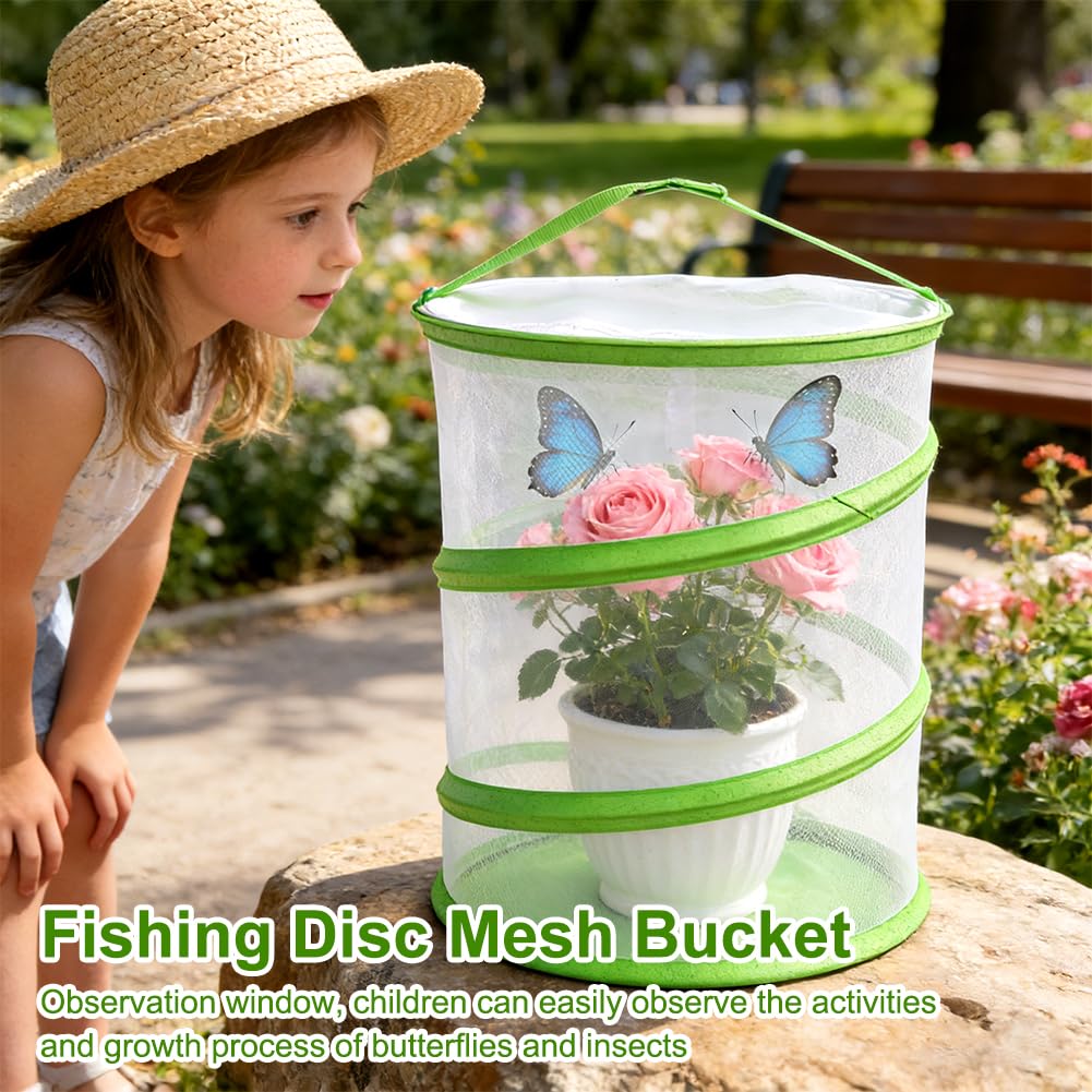 RANJIMA Cage pour insectes et papillons - Design pop-up Pliable En filet - Plein air