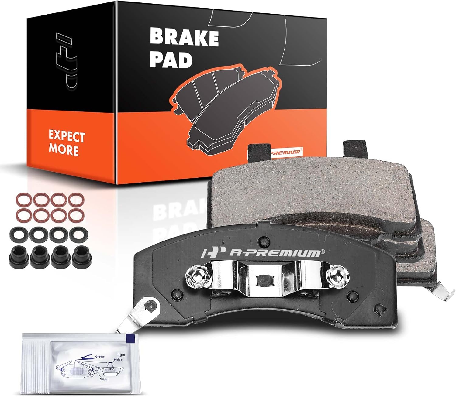 A-Premium Front Ceramic Brake Pads Set Compatible with Dodge Ram 2500 94-96 & Chevrolet Tahoe 95-00, Express 2500/Express 3500 96-02 & GMC Yukon 95-97, Savana 2500/3500 96-02 4-Pack