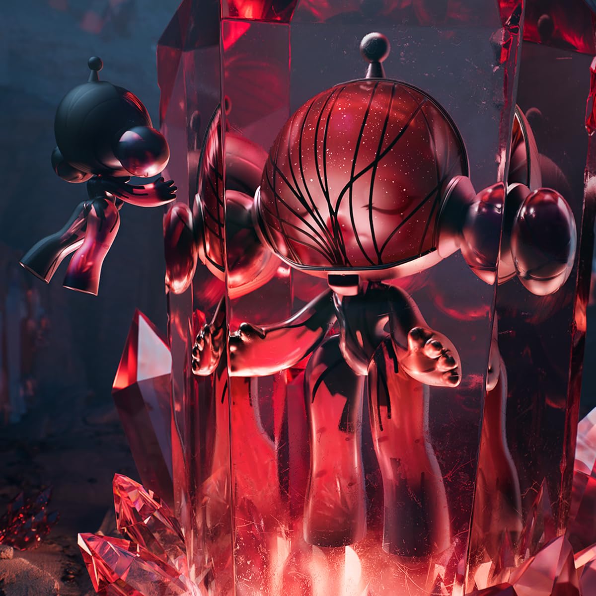 POP MART MEGA α SKULLPANDA 400% personaje articulado de cristal