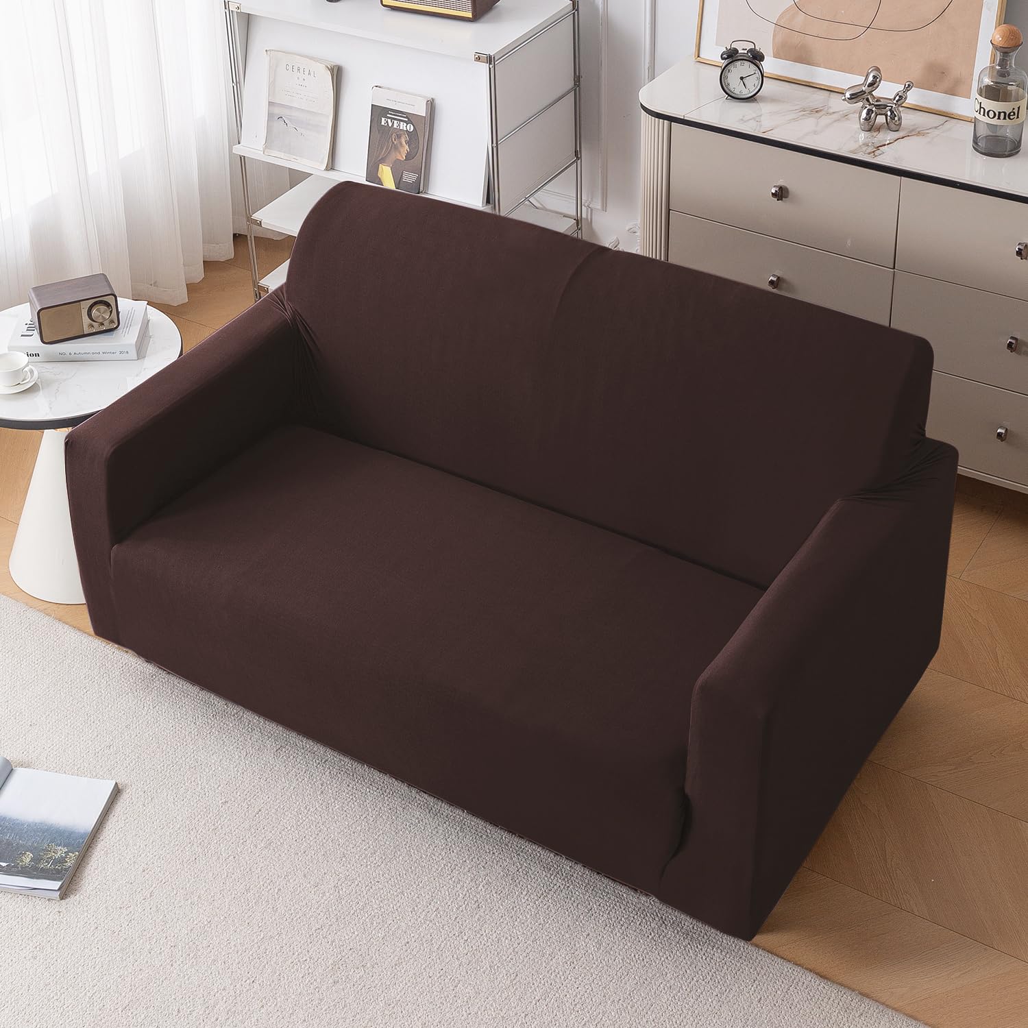 Navy Blue Sofa Cover - 3 Seater SereneSolids -8 Navy Blue Sofa Cover - 3 Seater SereneSolids -8