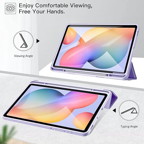 Miniatura 8 de ZtotopCase Funda para Galaxy Tab S6 Lite 20222020 de 10.4 pulgadas con soporte para bolígrafo, encendido y apagado automático, funda delgada de