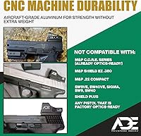 Vista 4 de Ade Advanced Optics Placa de montaje de punto mini / micro reflejo para Smith & Wesson M&P, color rojo