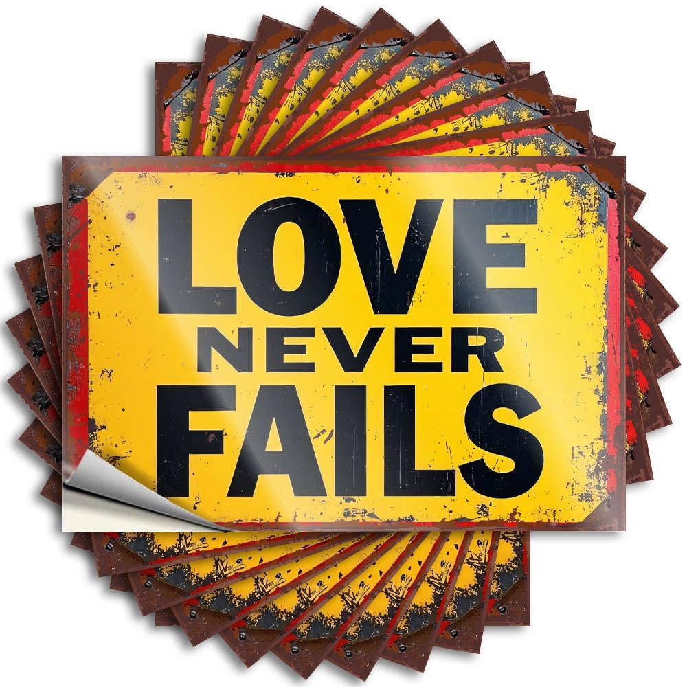 Saying Funny Teenage Boy Room Decor Water Love Never Fails. - No Residue Decals for Checkered(12X18CM)