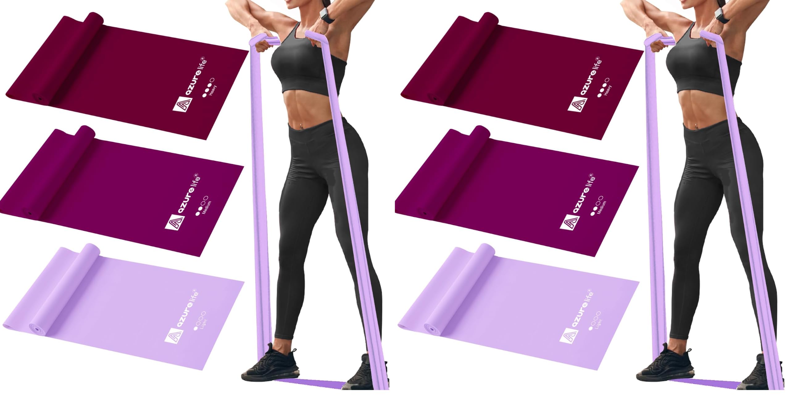 A AZURELIFE Resistance Bands,Professional Long Non-Latex Elastic Stretch Bands,Exercise Bands for Physical Therapy, Yoga, Pilates, Rehab, at-Home or The Gym Workouts, Strength Training — Amazon image 18