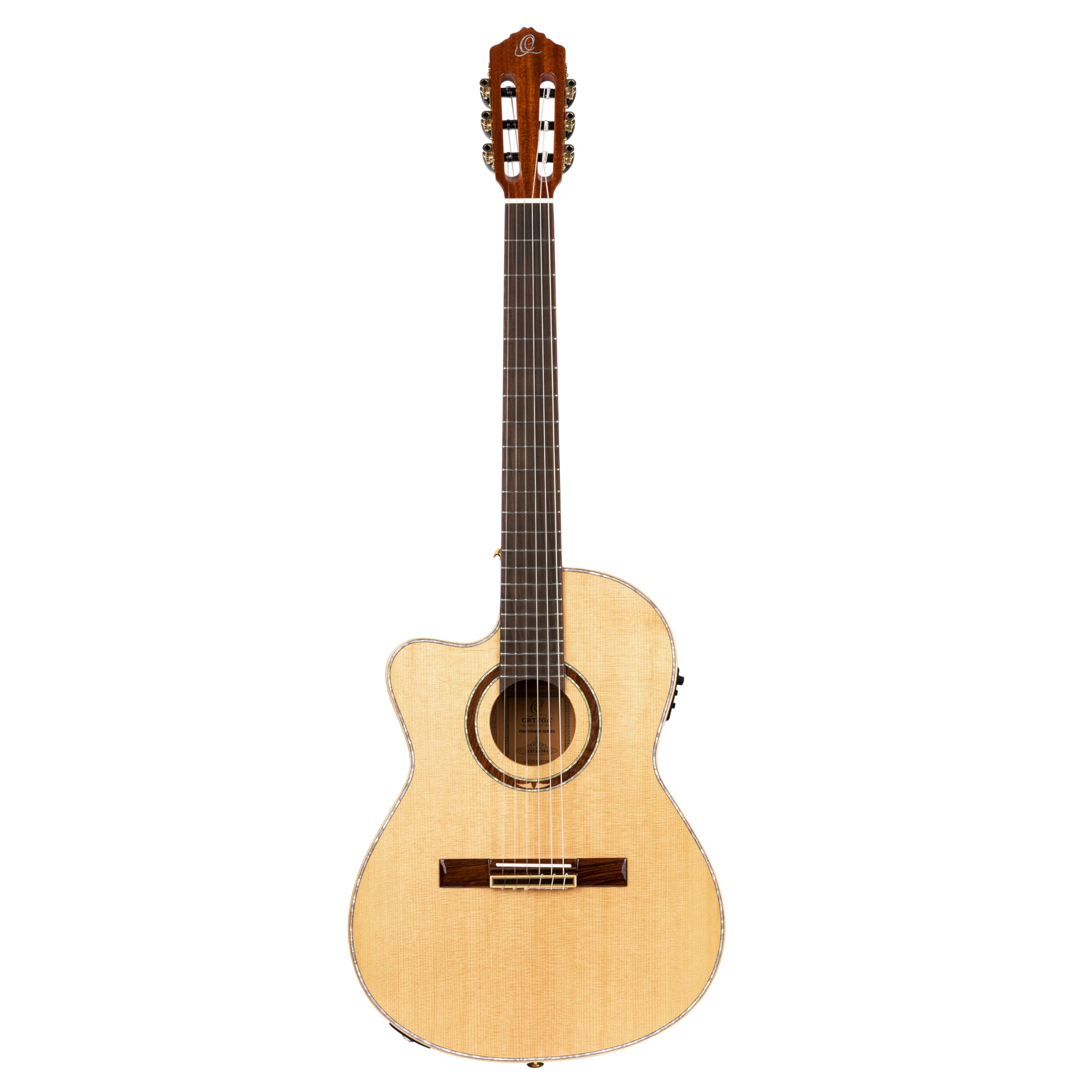 ORTEGA Performer Series RCE138-T4-L - Guitarra de concierto, 4/4, cuello estrecho, cuerpo fino, incluye funda, color natural