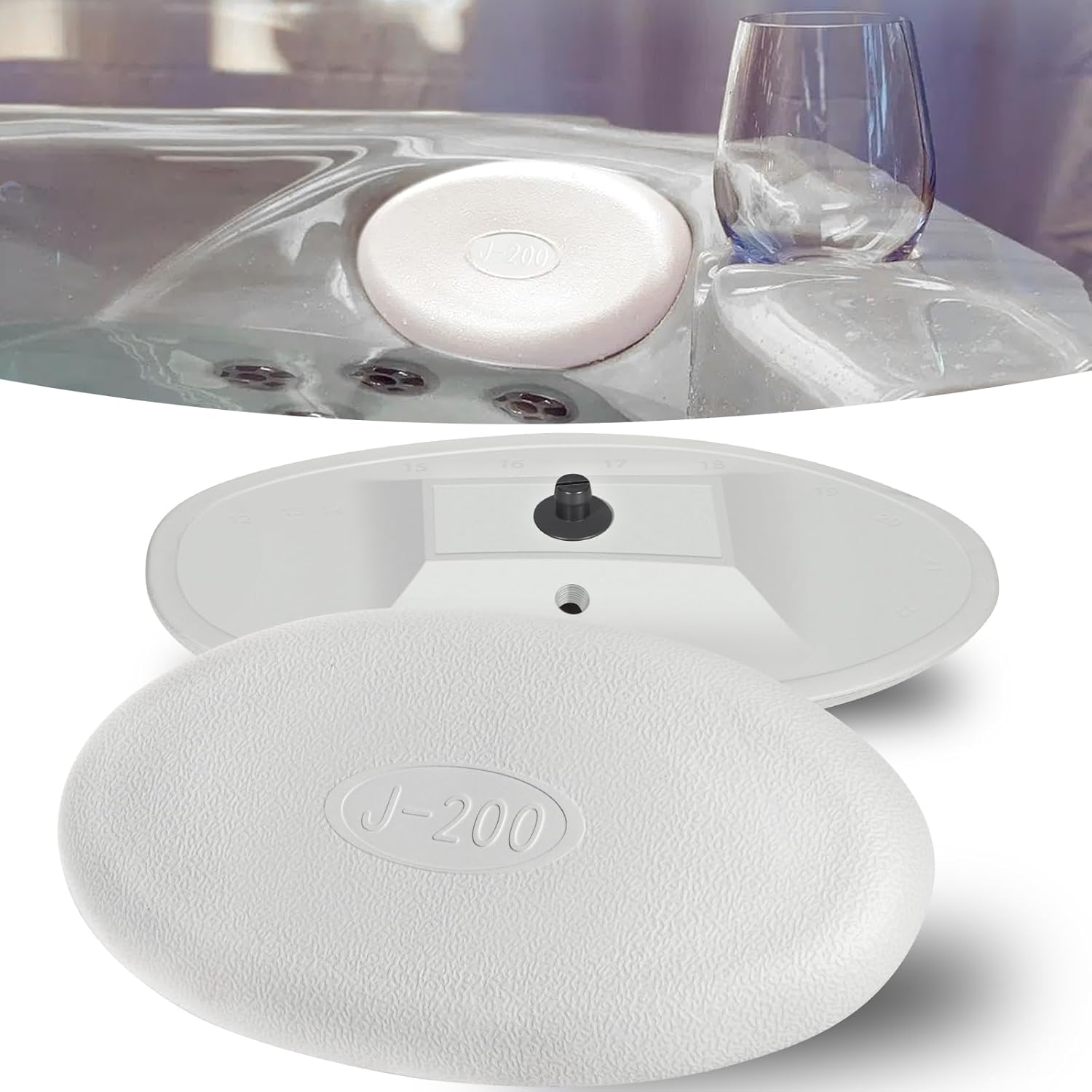 Sunluway 4 Pack 2472-828 Headrest Spa Pillow Replacement for All Jacuzzi J-200 Series Spa Models J-230 J-235 J-245 J-270 J-275 J-280 Oval Spa Pillow, Hot Tub Head Rest Pillow, Snap-in