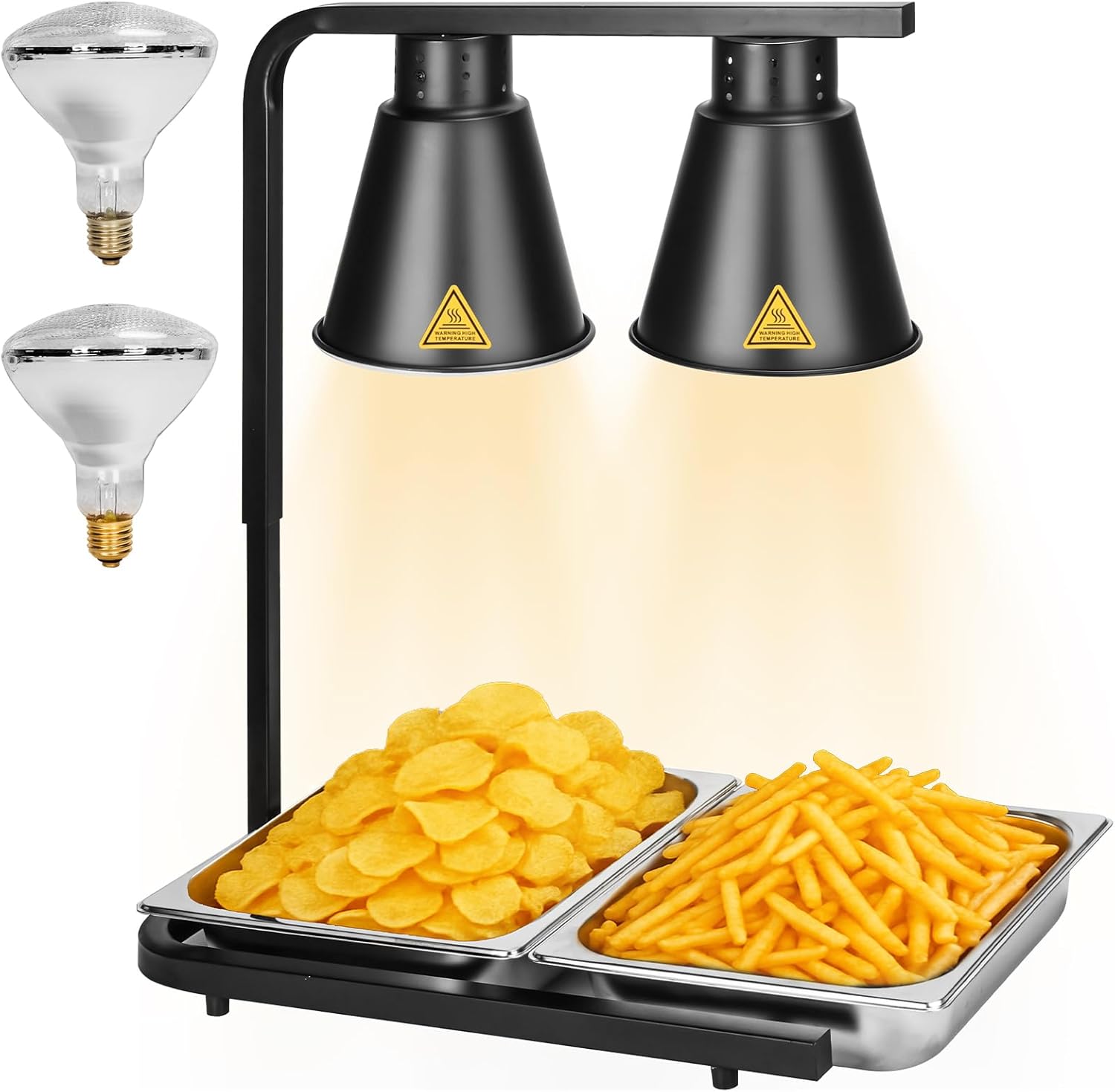 Yuanhao Black Free Standing Heat Lamp with 2 Bulbs - 120V, 500W (Black)