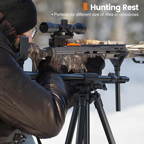 Miniatura 5 de Hunting Rests, Shooting Tripod with Dual Frame, Flexible Orientation, Adjustable Height, Shooting Tripod Max Provide Maximum Shooting Stability for