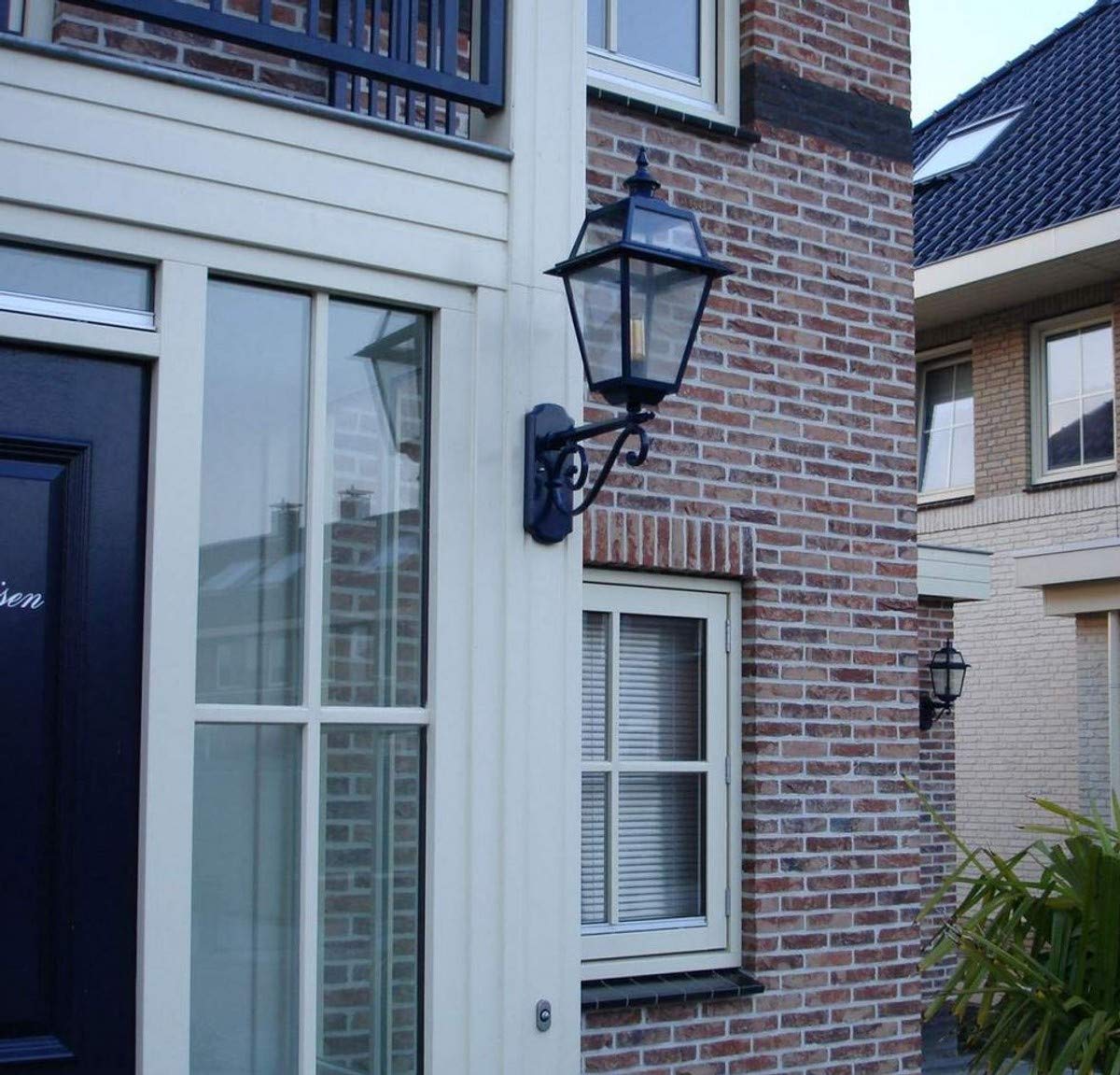 Casa Padrino Jugendstil Außenwandleuchte 25 x 47 x H. 60 cm Garten Terrassen Balkon Eingangsbereich Beleuchtung, Farbe:schwarz