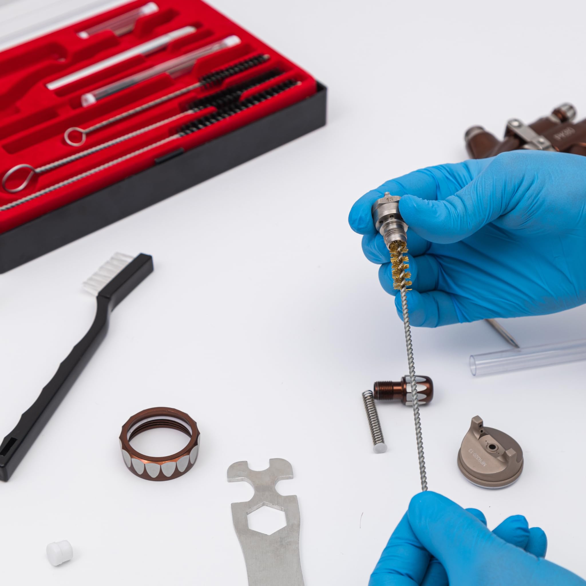 BenBow Kit di Pulizia 22 in 1 per Pistole a Spruzzo, Vernice, Carabine ad Aria Compressa, Canne di Armi, Utensili Pneumatici - Kit Universale per HVLP e Aerografi