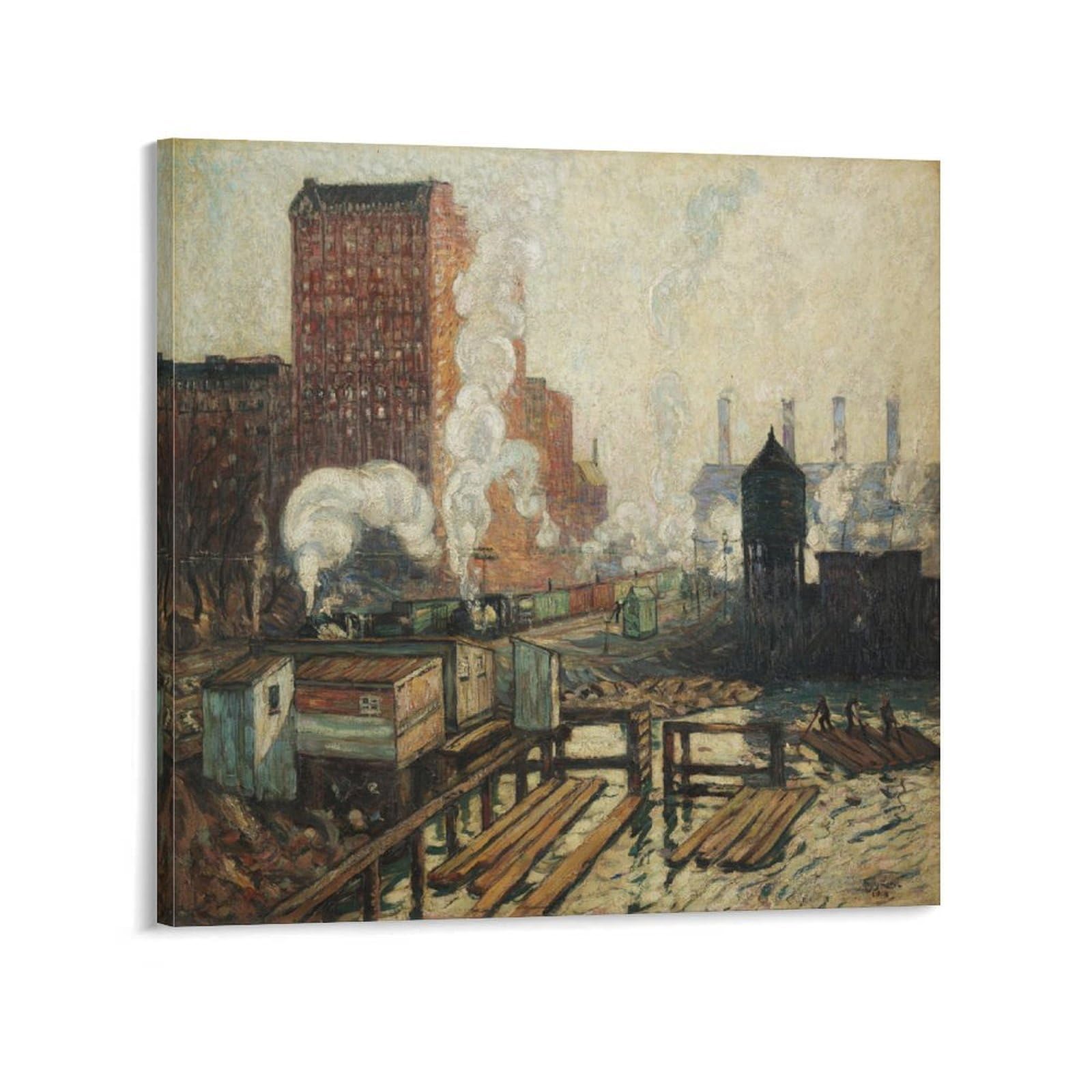 KLAGCBDF Hayley Lever Riverside Drive And 72nd Street Wall Art Poster Scroll Canvas Painting Picture Living Room Decor Home 28x28inch(70x70cm)