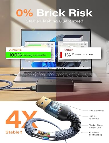 Vista 10 de AINOPE Cable USB a USB, cable USB 3.0 A a A macho a macho [nunca se rompe], cable tipo A de doble extremo compatible con cajas de disco duro, KVM