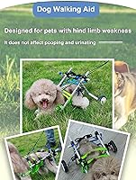 Vista 2 de Dog Wheelchair Back Leg Disabled Dog Wheelchair/Cart, Green Adjustable Pets Walking Device for Injured/Limited Mobility, Metal Light Weight Doggie