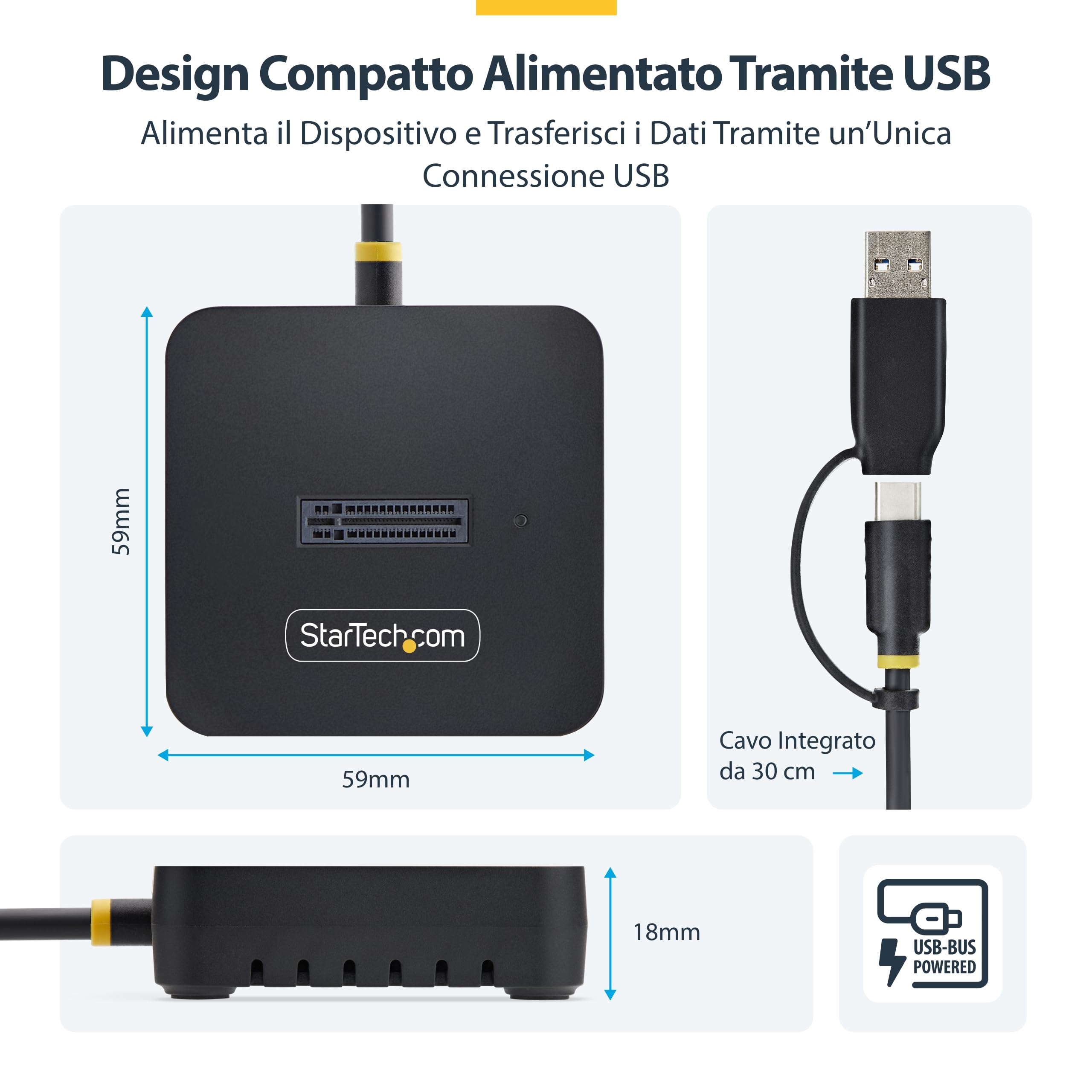 StarTech Dock USB-C/USB-A a SSD M.2 NVMe, 10Gbps, Senza Attrezzi