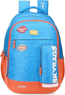 Skybags WOKE PRO 03 5 Compartment School Backpack Orange Blue 35 Liters Price In India
