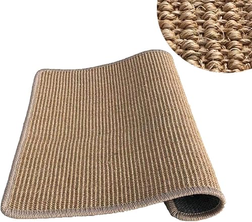 Miniatura 2 de Adorrable Alfombrilla duradera para arañar gatos, tapete de sisal natural para entrenamiento de arañazos, tapete antideslizante, protector de