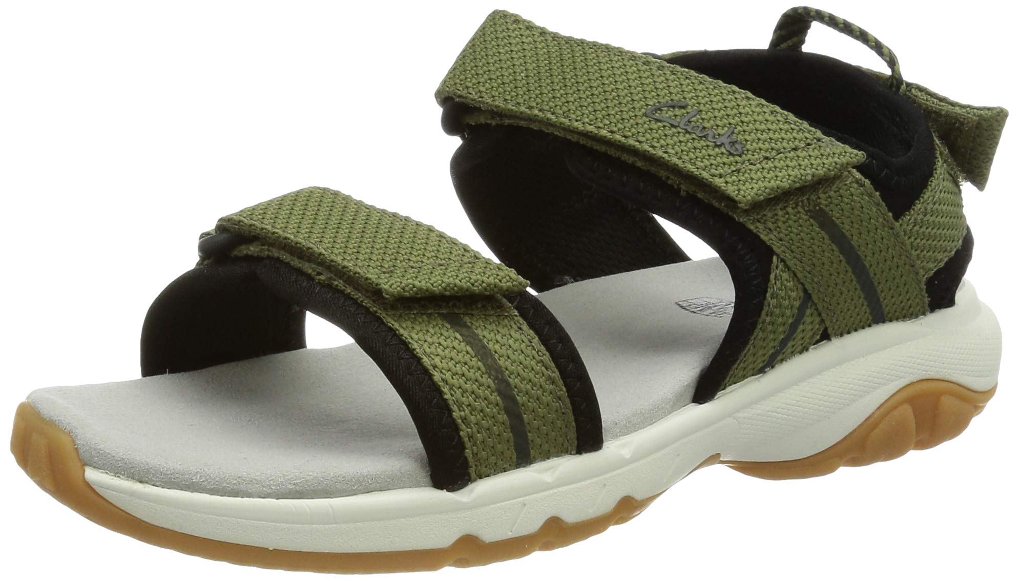 Clarks Boy's Expo Sea K Sandal, Khaki Synthetic, 10.5 UK