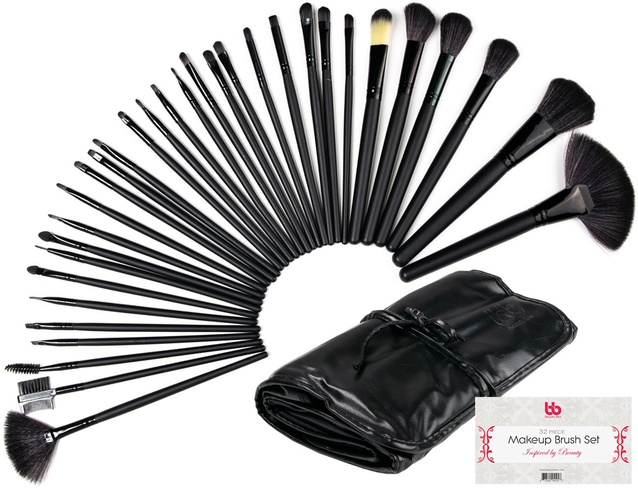 Best Professional Makeup Brushes Set - 32 Pc High Quality Cosmetic Foundation Make up Kit - Beauty Blending for Powder & Cream - Bronzer Concealer Contour Brush - Beauty Bon