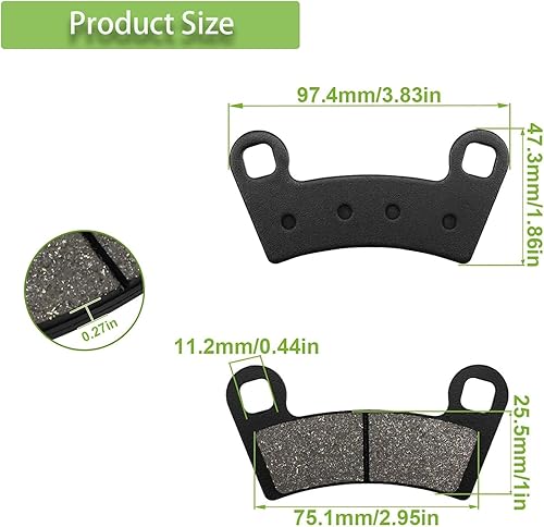 Miniatura 6 de ZICOO Pastillas de freno delanteras y traseras para Polaris Ranger 1000 XP 2018-2023 General 1000 2016-2020 Ranger Crew XP 1000 2019-2020 Crew 570