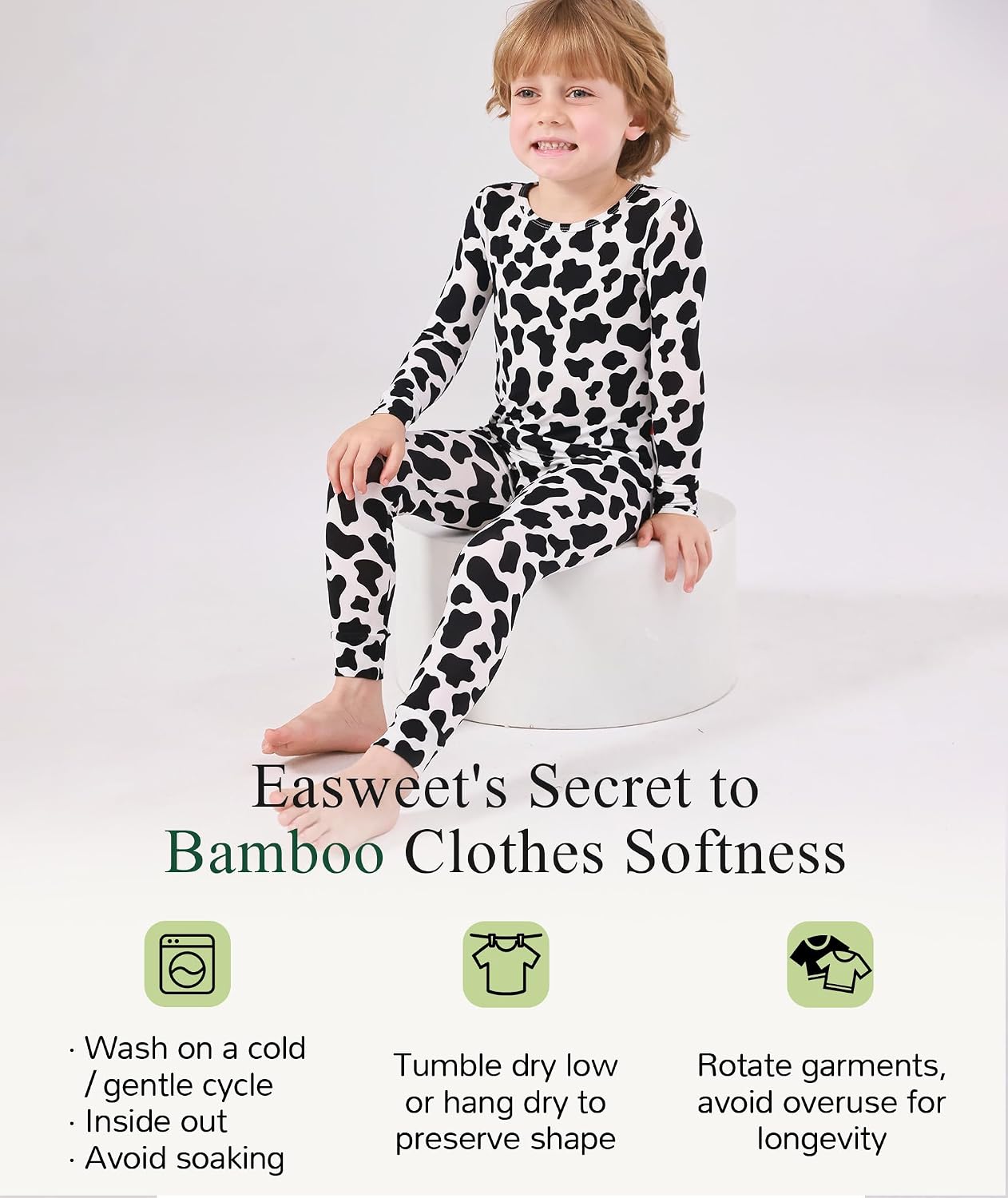 Bamboo Viscose Toddler Boys Snug Fit Pajamas 2 Piece Pjs 2-6Y