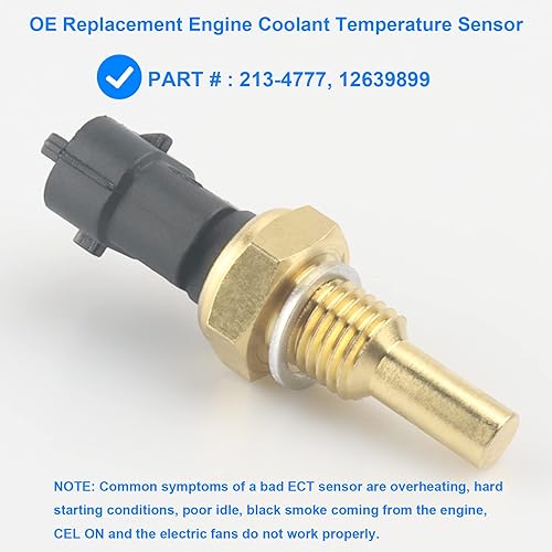 Miniatura 2 de Sensor de temperatura del refrigerante, sensor de temperatura ECT reemplazar 213-4777, 12639899 Compatible con Buick Cadillac Chevy GMC Saturn -
