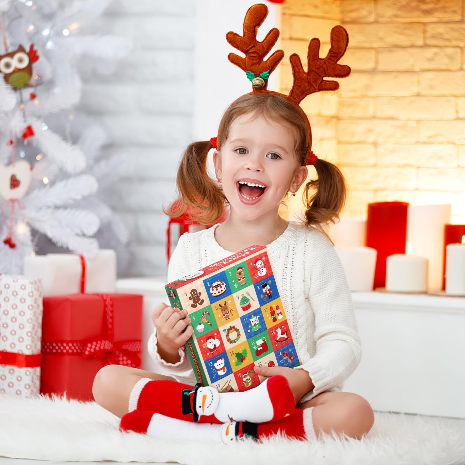 Homoyoyo 5pezzi Scatole Avvento Scatole Regalo di Natale Fai da Te di Carta Vuote per Vacanze Avvento da Riempire Scatola per Conto alla Rovescia di Natale