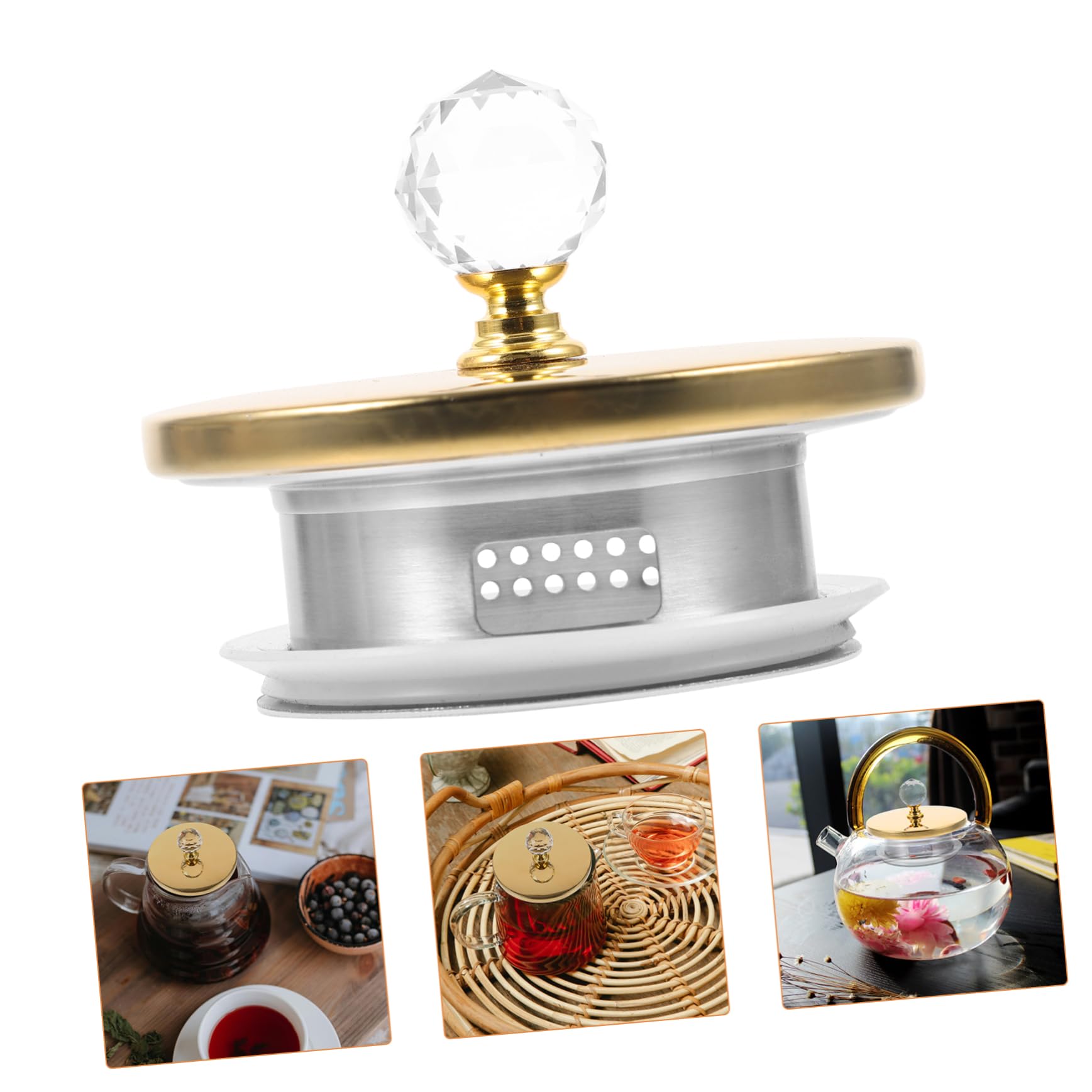 Cabilock 4 Juegos Tapa De Hervidor De Agua Fría Tapas Botes De Cristal s Para Botes De Cristal Para Jarra De Sellado De Jarra Acero Inoxidable Golden 2 Piezas * 4