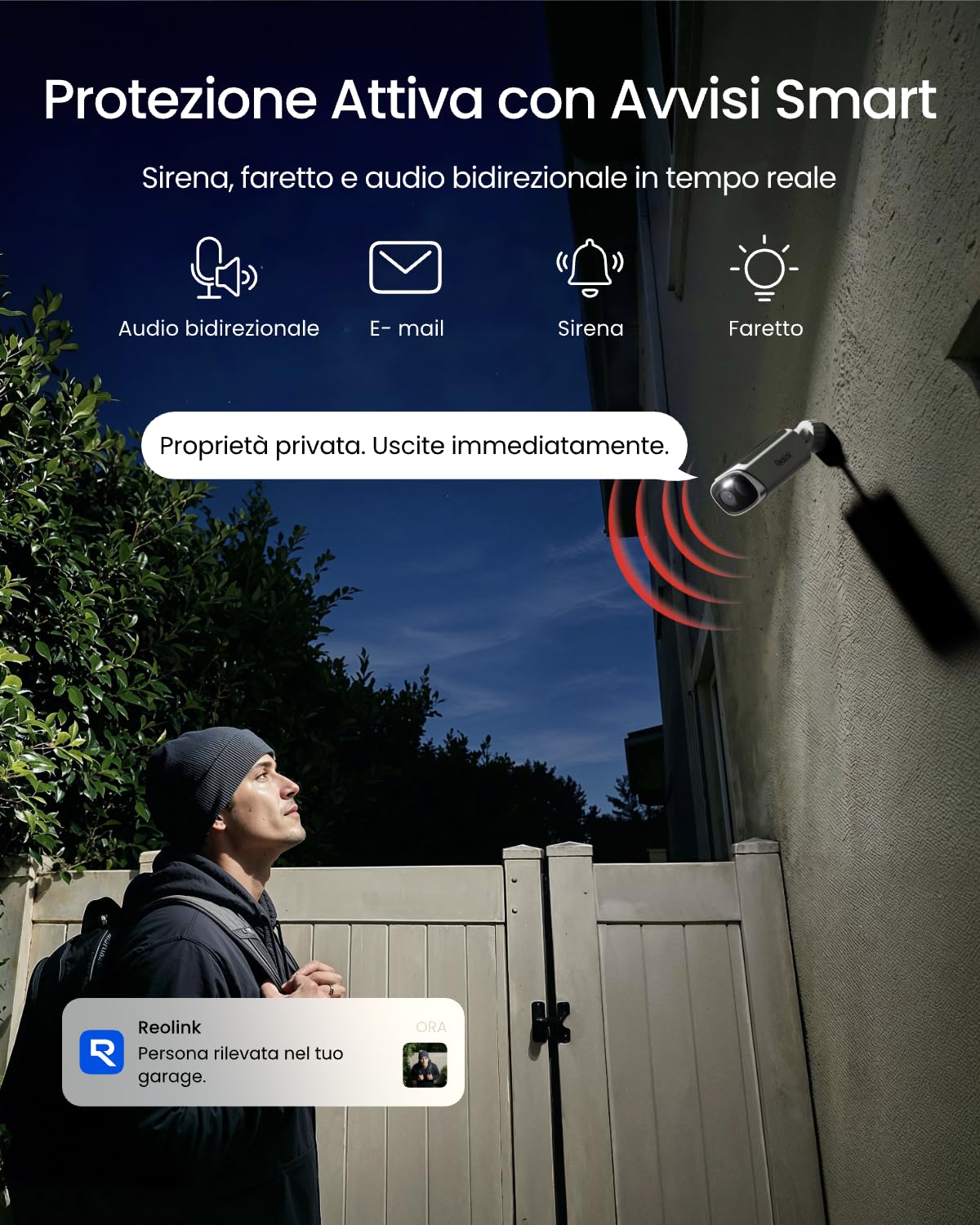 Reolink 3K 5MP Telecamera Solare da Wi-Fi Esterno Senza Fili con Batteria | Wi-Fi 6 2.4/5 GHz con Faretti, Rilevamento AI, IP67, Archiviazione Locale, Audio a 2 Vie, Avvisi Intelligenti, Argus Solar