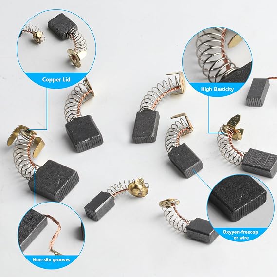 Xujinsongg 40 pcs Electric Motor Carbon Brushes, 10 Sizes