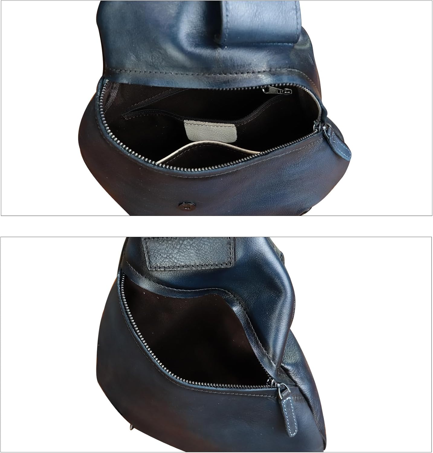 Genuine Leather Sling Bag for Men and Women Classical Real Leather Sling Backpack Purse Crossbody Bag for iPad Pro 11 inch - Image 7