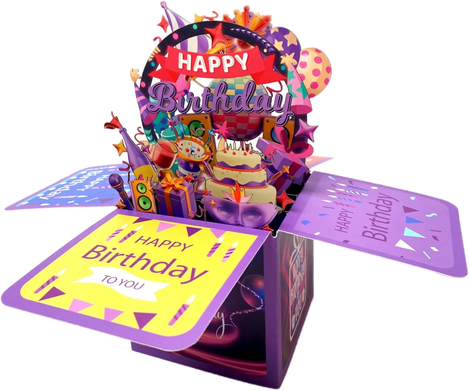 HKFENG Birthday Cards, 3D Pop Up Happy Birthday Card Greeting Cards ...
