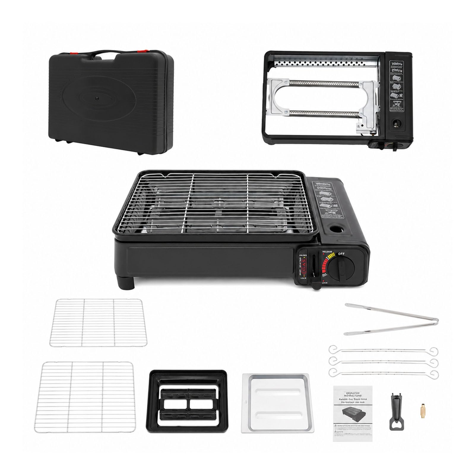 Barbecue à gaz 2 en 1 et réchaud de camping, 2,2 kW