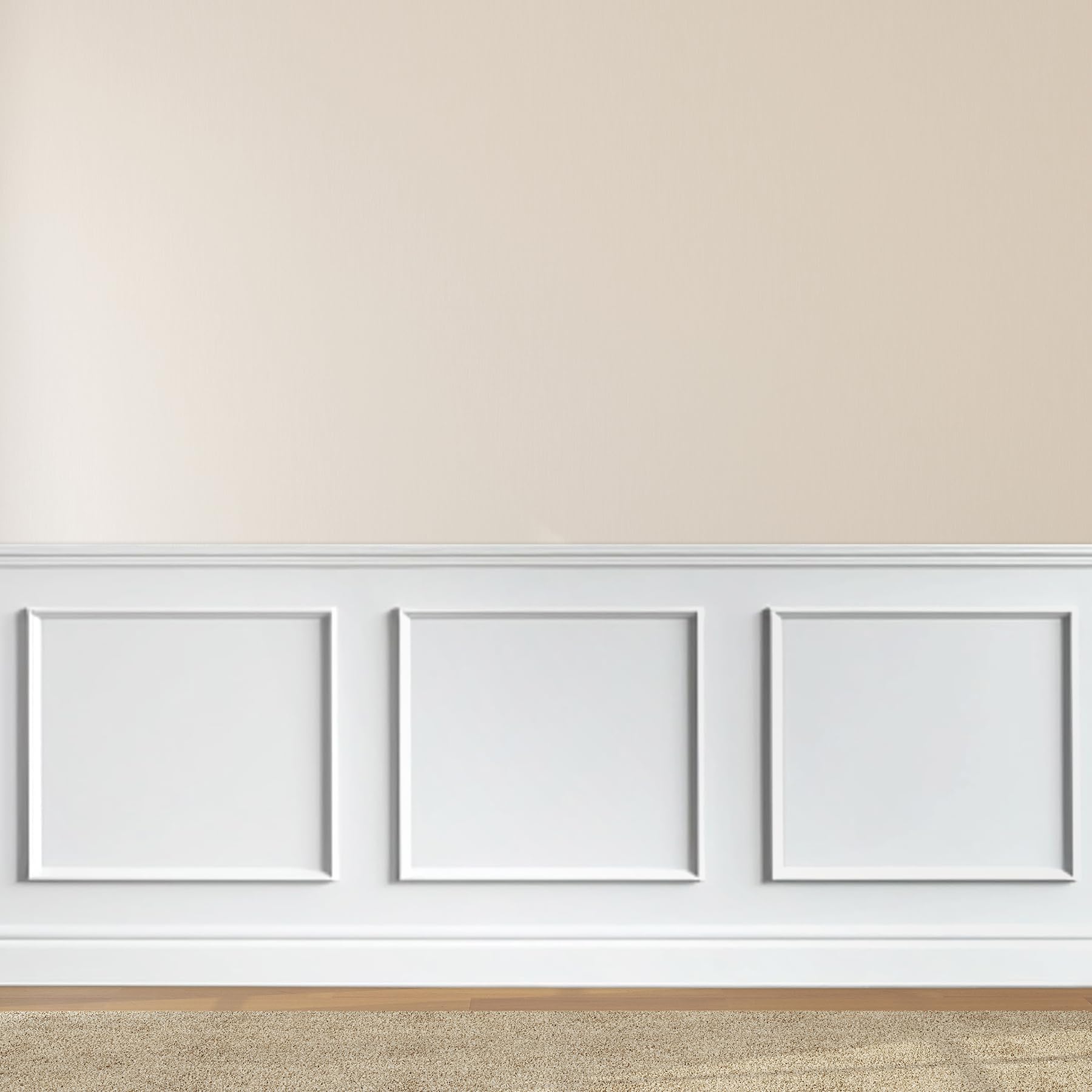 Hungbak 4-Set von 61cm x 61cm Vorgeschnittene Akzent Wand Formteil Trim Kit, Peel und Stick vorgefertigte Wainscoting Panels für Innendekoration, bereit, Stuhl Schienen Moulding