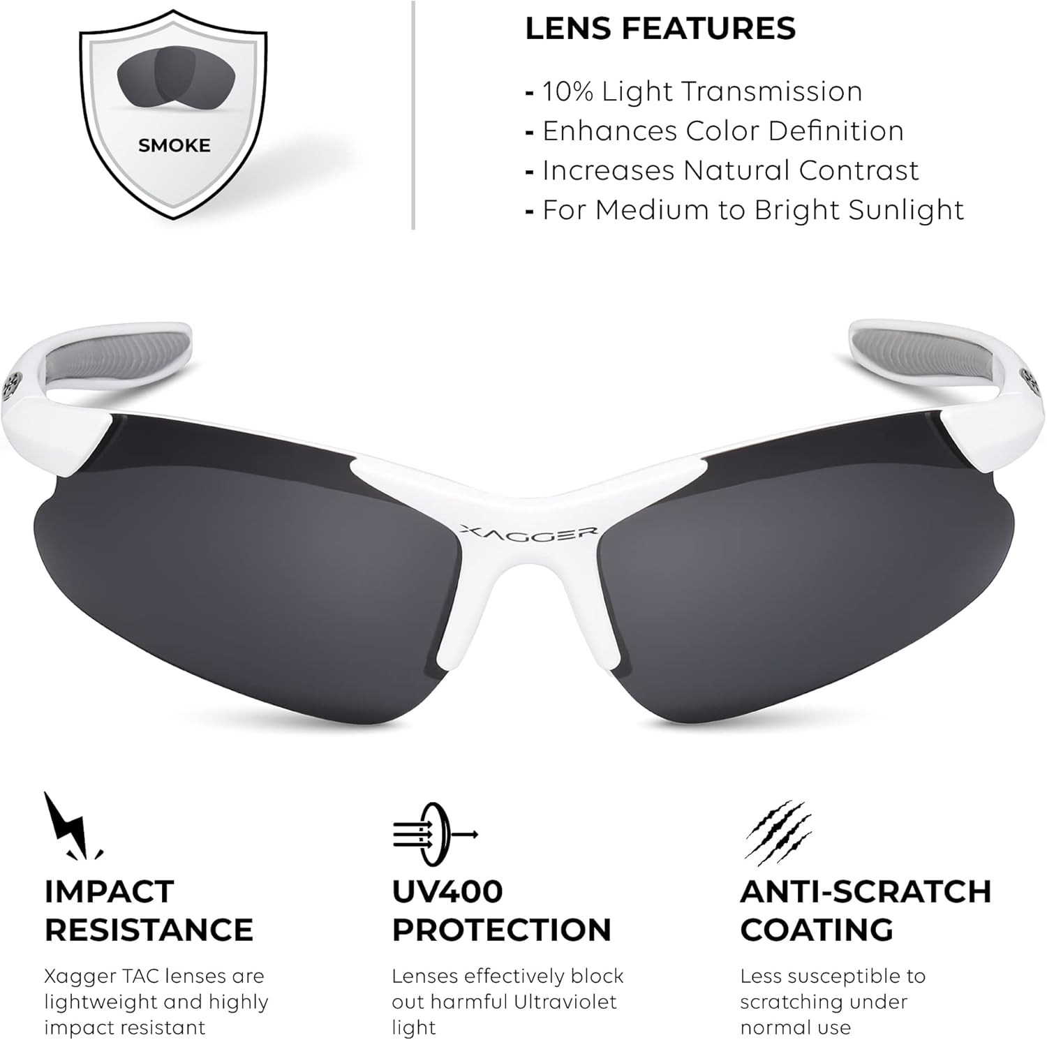 Xagger Kids Youth Polarized Sports Sunglasses for Boys Girls Baseball Softball Glasses TR90 Frame - Image 3