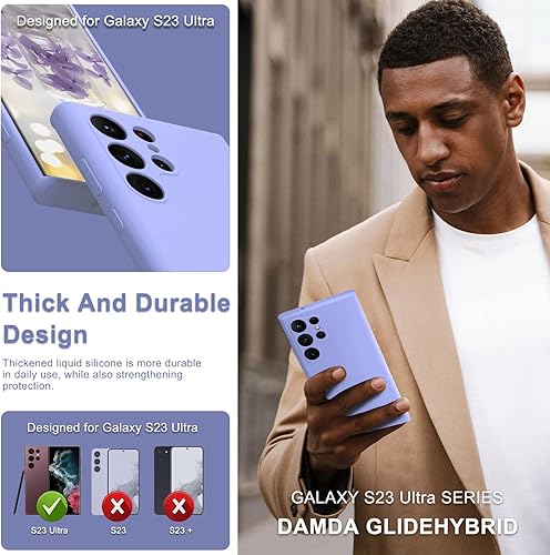 Miniatura 2 de Funda de silicona para Samsung Galaxy S23 Ultra, suave al tacto, de goma líquida de alta calidad, a prueba de golpes, ajuste delgado, protección de