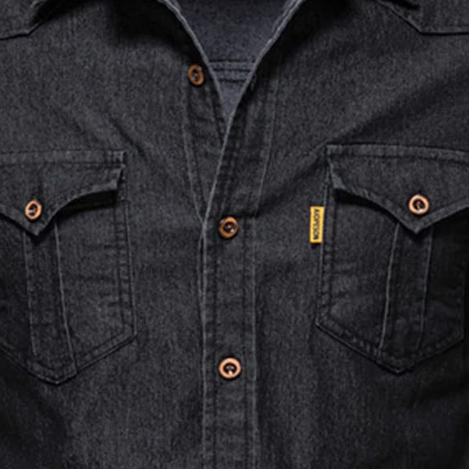 Chemise en jean pour homme avec revers en denim, manches longues, style cowboy, coupe régulière, chemise d'affaires, vintage, chemise à manches longues, coton, cardigan de travail, avec 2