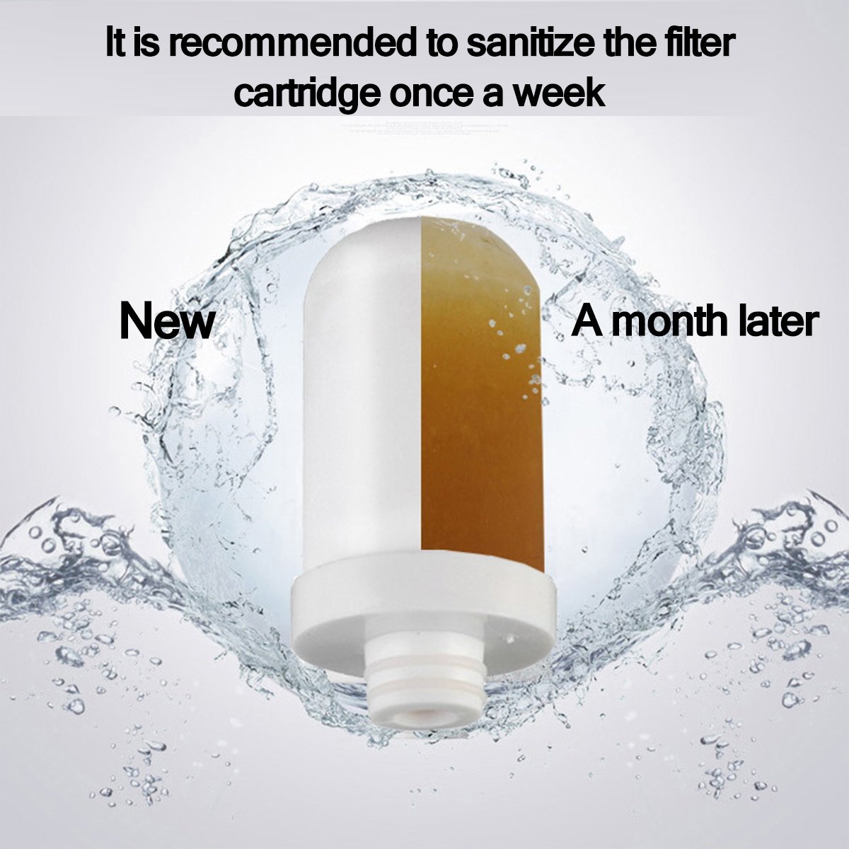Cartouche de Filtre à Eau de Remplacement pour Système de Filtration Robinet, 8 Filtration de Couches avec Matériau Ultra Absorbant (Blanc, Paquet de 2)