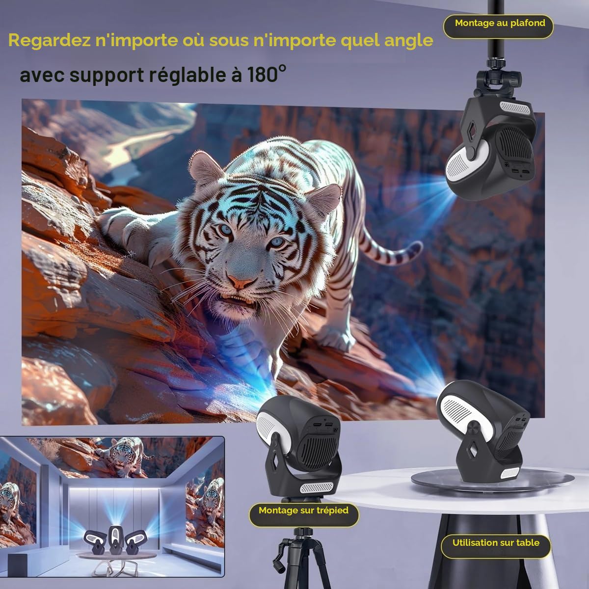 HY300 X 4K 1080P Android 14 Projector with Electric Focus 300Ansi Wifi6 BT5.0 Portable Projector HiFi Sound Home Outdoor